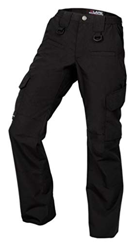 LA Police Gear LAPG Women's Uniform Tactical Pants, Elastic Waistband, Mid Rise, Relaxed Fit, Work Cargo Pants for Women