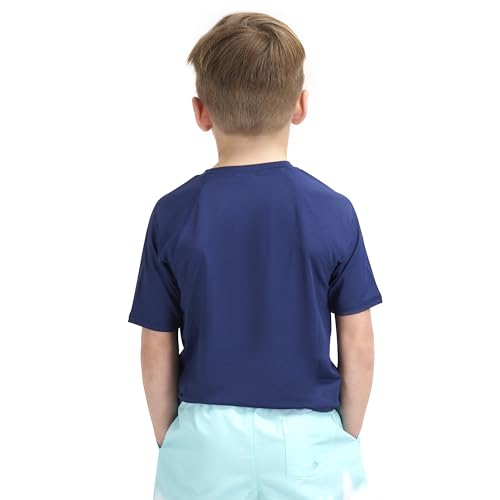 Lands' End Kids Boys and Girls Swimwear UPF 50 Short Sleeve Rash Guard Shirt (XXS-XL)