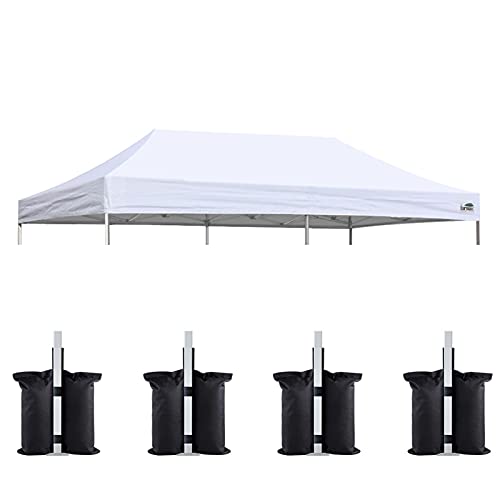 Eurmax USA 10x20 Pop Up Canopy Replacement Canopy Tent Top Cover, Instant Canopy Top Cover ONLY, Choose 30 Colors,Bonus 4P...