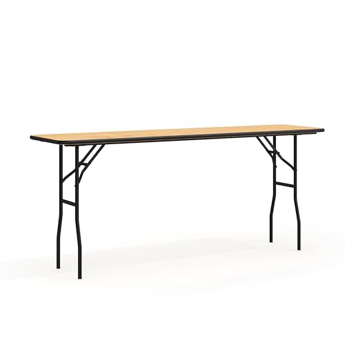 Flash Furniture Gael 6' Wood Folding Training and Event Table, Rectangular Folding Training Table with Smooth Clear Coated...