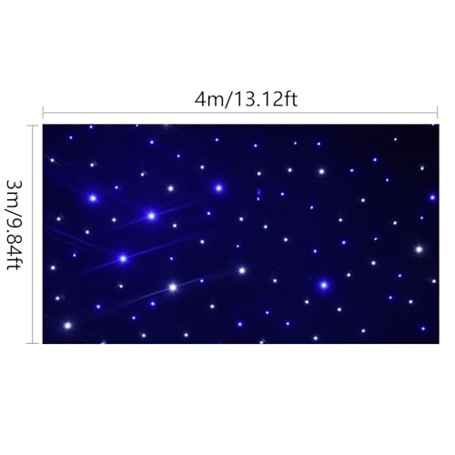 WUPYI LED Backdrop 10ft x 13ft LED Stage Sky Cloth Background Blue and White Star Curtain DMX Control for Wedding Party Ba...