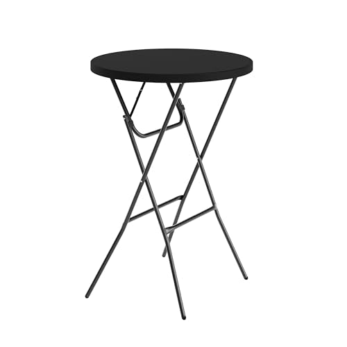 Flash Furniture Elon Round Folding Bar Height Table for Parties and Commercial Events, Indoor/Outdoor Plastic Bar Height F...