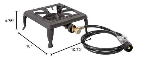 Stansport Single Burner Cast Iron Stove with Regulator Hose (208-100)