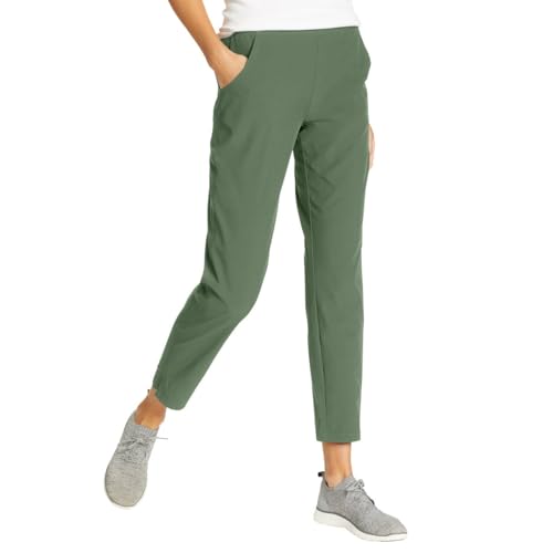 Eddie Bauer Travel Pants Women - Lightweight Elastic Waistband Ankle Pants