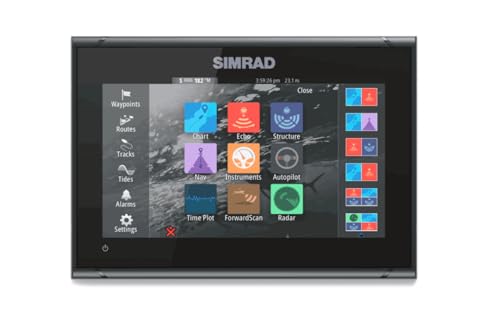Simrad GO Chartplotter and Fish Finder, with Transducer and Radar Options, Preloaded C-MAP Discover Chart Card