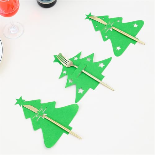 Christmas Table Setting Essential Cutlery Holders and Decorative Mats for Festival Dinners and Event Christmas Cutter Fork...
