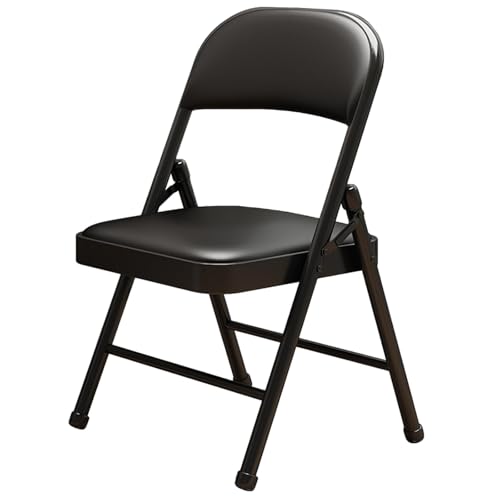 KAOCHA 1 Pack Bulk Folding Chairs with Padded Cushion, Single Black Steel Metal Frame Foldable Chair for Indoor and Outdoo...