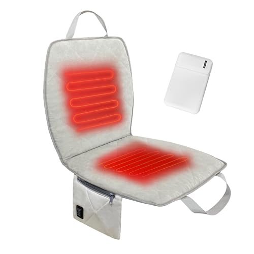 MYDAYS OUTDOOR Portable Heated Seat Cushion,Foldable Heated Stadium Seat for Bleachers,Heated Seat Pad USB Powered Heated ...