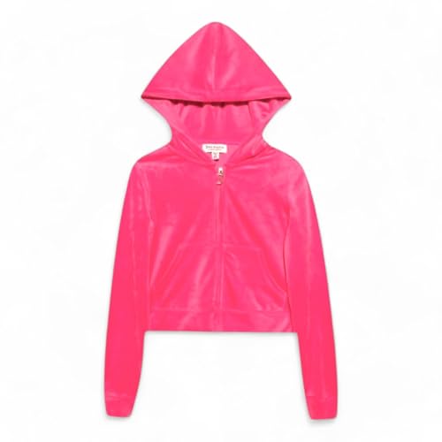 Juicy Couture Women's Plus Size Bling Velour Hoodie (US, Alpha, 2X, Plus, Regular, Pink Party)