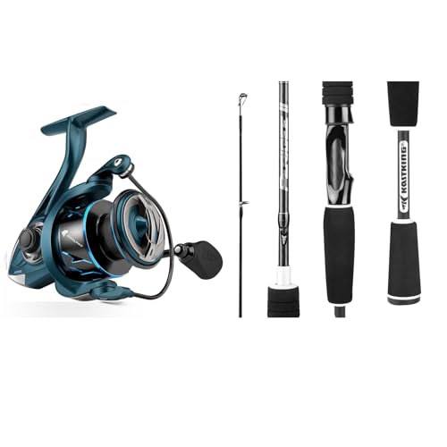 KastKing MegaJaws Spinning Reel, Size 4000, 5.2:1 Gear Ratio, Pelagic Blue, KastKing Perigee II Fishing Rods, Spinning Rod...