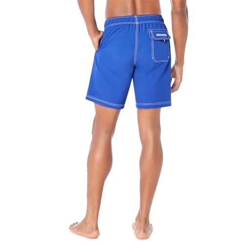 Nautica Men's Solid Quick Dry Classic Logo Swim-Trunk