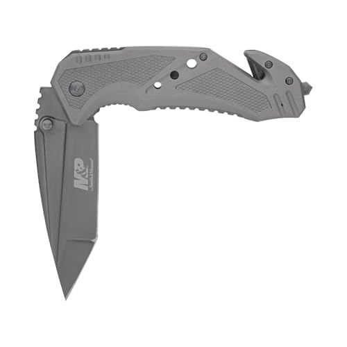 Smith & Wesson M&P SWMP11G 8.9in High Carbon S.S. Folding Knife with 3.8in Tanto Point Blade and Aluminum Handle for Outdo...