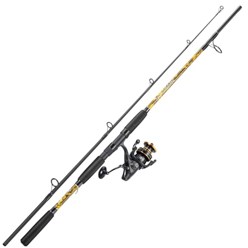 Sougayilang Spinning Rod Combo - MH Action Fishing Pole with Bait Feeder Reel for Catfish, Salmon, Steelhead Freshwater Sa...