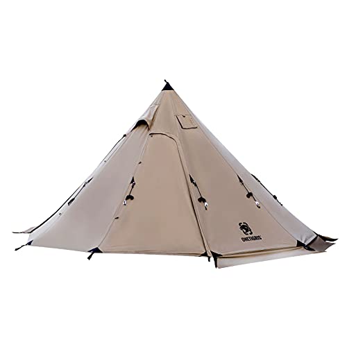 OneTigris Northgaze Canvas Hot Tent with Stove Jack, Windproof, Fire Retardant, Durable 4 Season Camping Pyramid Teepee Te...