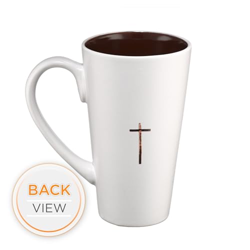 Christian Art Gifts White Stoneware Coffee Mug with Handle – 16 oz. Microwave & Dishwasher-safe Inspirational Scripture Coffee & Tea Mug for Men & Women with Bible Verse: Light of The World –John 8:12