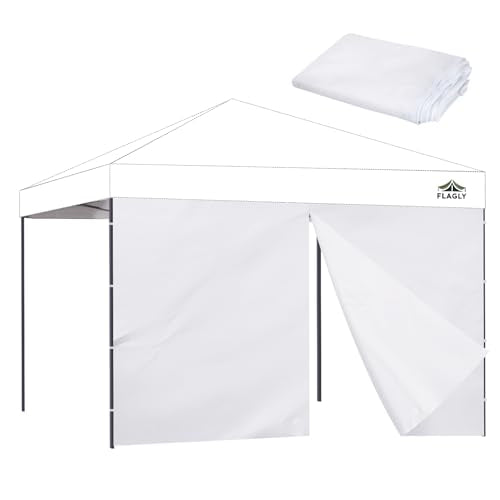 FLAGLY 10x10 Pop Up Canopy Sidewall - 1 PC 300D Waterproof Attachable Tent Wall, Privacy Shade for Outdoor Events, Vendor ...