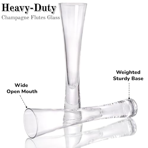 YIMITEE 2 Pack 5 Oz Champagne Flutes Glasses, Unique Elegant Sparkling Wine Glass, Ultra-long Shape Crystal Glassware Set ...