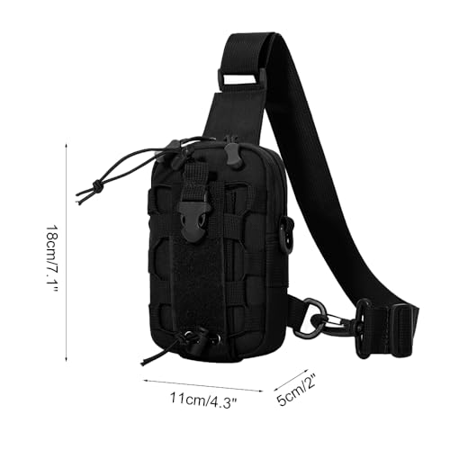 MiOYOOW Tactical Sling Bag, Waterproof Chest Pack Adjustable Crossbody Backpack for Men Women Outdoor Sports Climbing Camping