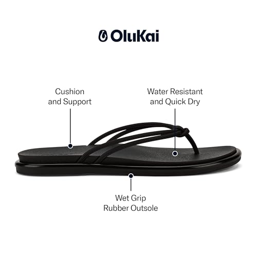 OLUKAI Aka Women's Beach Sandals, Water-Friendly Flip-Flop Slides, All-Day Comfort & Support, Stylish & Vibrant Colors