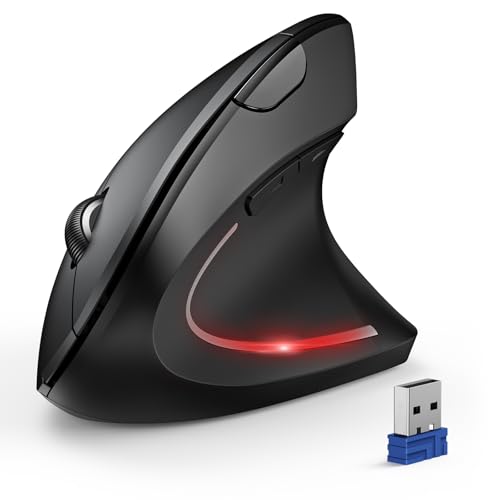 TECKNET Ergonomic Mouse, Wireless Bluetooth Vertical Mouse, 4800 DPI Optical Tracking, 6 Adjustable DPI, Quiet Clicks, 2.4...