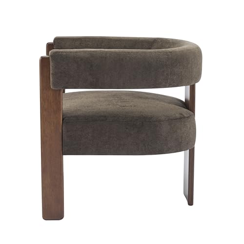 Christopher Knight Home Nettie Modern Accent Chair for Living Room, Velvet Fabric Single Lounge Sofa Chair with Wooden Fra...