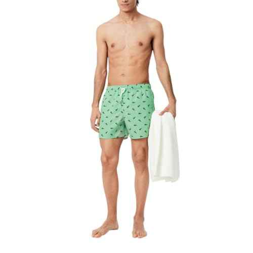 Lacoste Mens Crocodile Print Swim Trunks