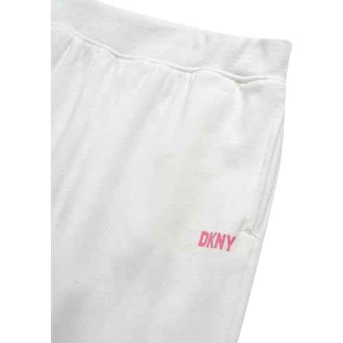 DKNY Girls Jogger Set - 2 Piece Soft Fleece Athletic Pullover Hooded Kids Sweatshirts and Jogger Sweatpants for Girls