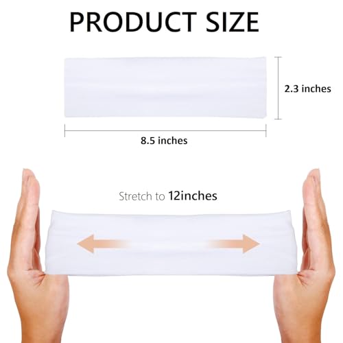 Elastic Non-Slip Soft Cloth Fabric Women's Headbands 16 Pack - Yoga, Running, Sports Hair Accessories in Black, Brown, Bei...