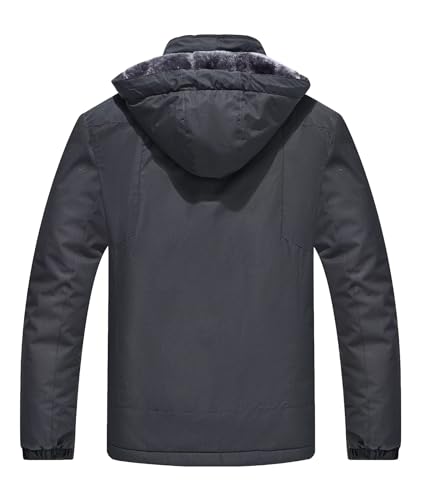 Zoofly Men's Mountain Ski Jacket Waterproof Fleece Liner Snow Coat Warm Winter Windproof Hooded Raincoat