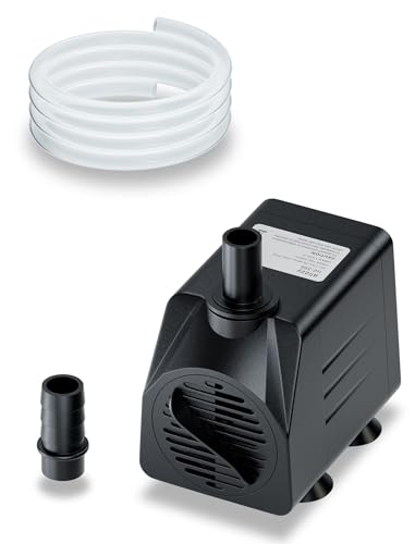 alizzy 210GPH Small Submersible Water Pump(800L/H, 16w), Ultra Quiet Water Fountain Pump with 4.9ft High Lift and 8.2ft po...