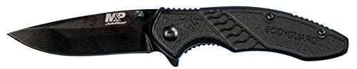 Smith & Wesson M&P Bodyguard 6.5in Stainless Steel Folding Knife with 2.75in Clip Point Blade and Nylon Handle for Outdoo...