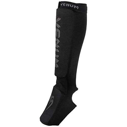 Venum Kontact Shinguards - Black/Black, One Size