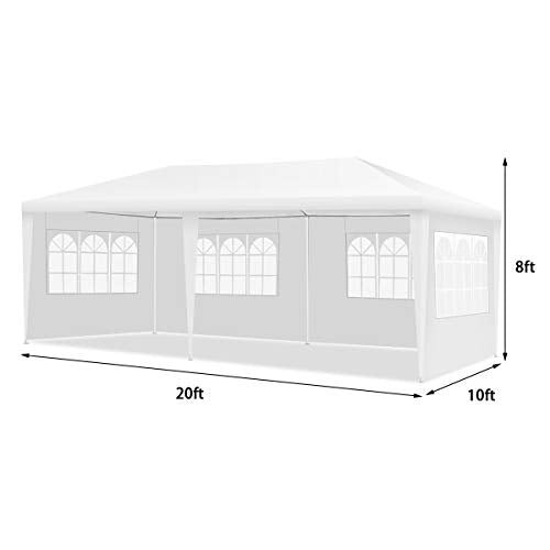 Tangkula Outdoor 10 x 20 Feet Canopy Tent, Party Wedding Tent with Removable Walls, Portable Canopy Shelter Gazebo Pavilio...