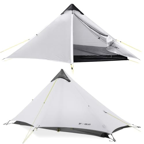 3F UL Gear Lanshan Ultralight 1-Person or 2-Person Backpacking Tent, 3-Season or 4-Season, Outdoor Lightweight Waterproof ...