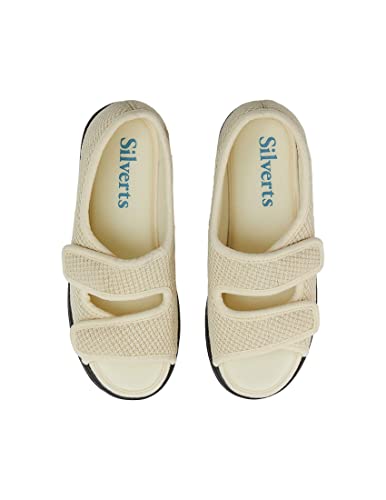 Silverts Diabetic Sandals for Women | Extra-Wide Non-Slip Comfortable Slippers for Elderly, Swelling, Sensitive Feet