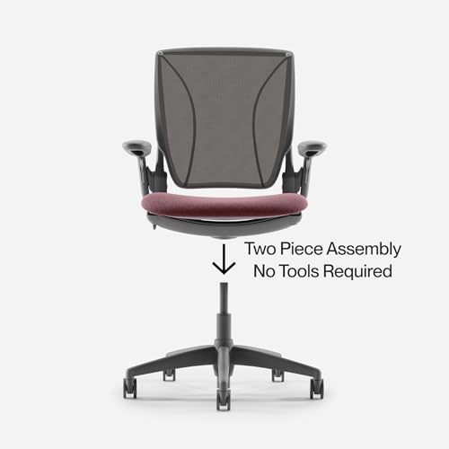 Humanscale World LM Black Catena Mesh Ergonomic Office Chair for Desk with Slate Gray Autumn Seat, Adjustable Simple Desk ...
