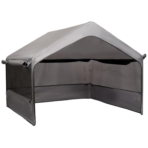 Extra Large Outdoor Dog Tent Replacement Canopy, Big Dog Shade Shelter with Three-Sided Breathable Mesh Windows 4'x 4'x 3....