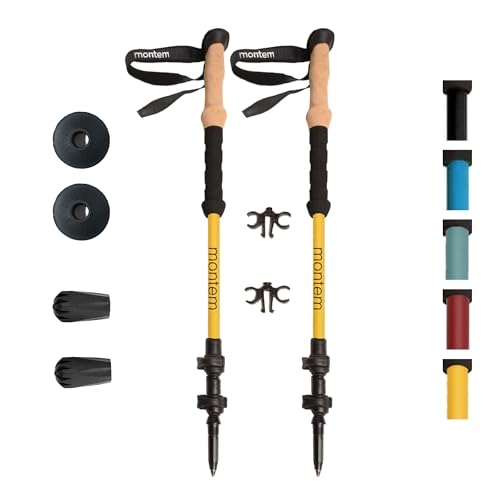 Montem Ultra Light 100% Carbon Fiber Trekking, Walking, and Hiking Poles - One Pair (2 Poles) - Ultra Light, Quick Lockin...