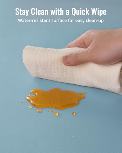 Blissful Diary Baby Splat Mat for Under High Chair, 50.4 x 50.4 Inch Wipeable Splash Mat, Waterproof and Washable, Anti-Sl...