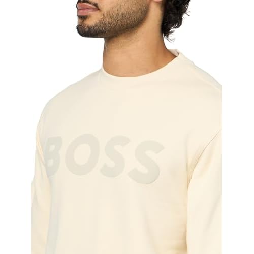 BOSS Men's Bold Logo French Terry Crew Neck Sweatshirt