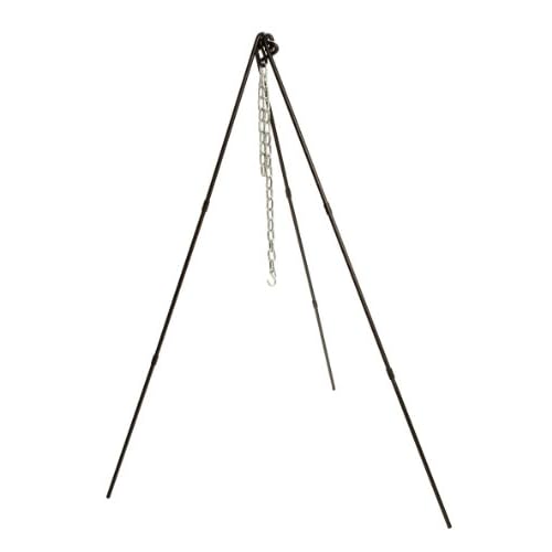Lodge Campfire Cooking Tripod - Adjustable chain - 40 to 60 Inch Steel Cooking Tripod for Campfire - Adjustable