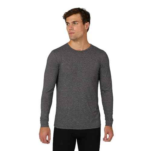 32 Degrees Men's Lightweight Baselayer Crew Top | Form Fitting | Long Sleeve| 4-Way Stretch | Thermal
