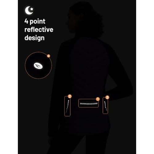 baleaf Women's Cycling Puffer Jacket Winter Warm Lightweight Insulated Hiking Jackets Zip Pockets Running Skiing