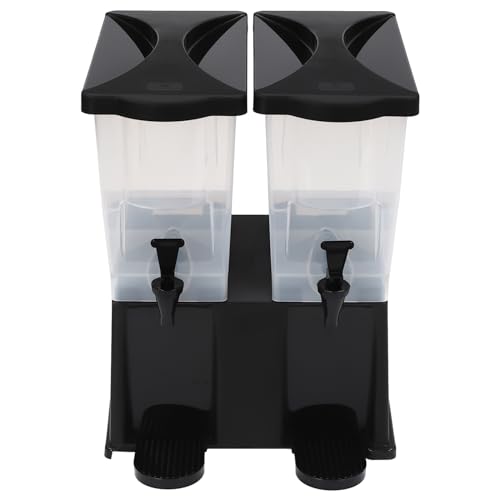 6 Gallon Beverage Dispenser, 22L Double Tank Juice Dispenser w/ 2-Faucets & Lid, Commercial Juice Beverage Containers, Det...