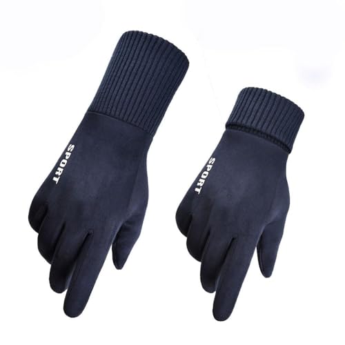 Winter Warm Suede Gloves for Men and Women Outdoor Sports Touch Screen Anti-Slip Plush Glove
