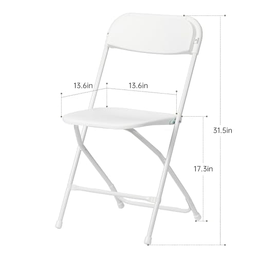 Winlice 10 PCS Plastic Folding Chair, Portable Commercial Chair, 450 LB Capacity Premium Plastic Folding Chairs, Folding C...