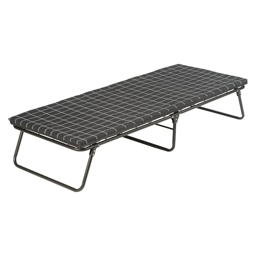 Coleman ComfortSmart Big & Tall Cot with Mattress Pad, Folding Steel Camp Bed with Plush Pad for Comfortable Sleeping, Gre...