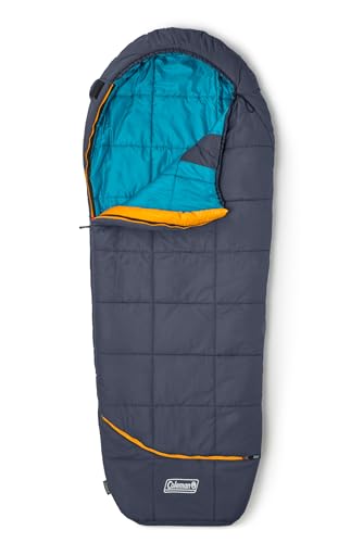 Coleman Big Bay 0/20/40°F Cold-Weather Sleeping Bag, Adult Mummy Sleeping Bag with Headrest, Foot Ventilation, & Storage S...