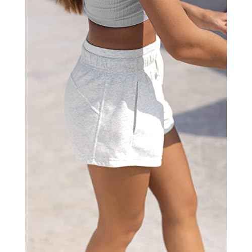 ODODOS Women's Sweat Shorts with Pockets Cotton French Terry Drawstring Summer Workout Casual Lounge Shorts