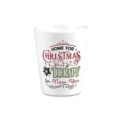 Ceramic Christmas New Year Shot Glasses Home for Christmas in Therapy for New Year Style B Holidays and Occasions Bar Supp...